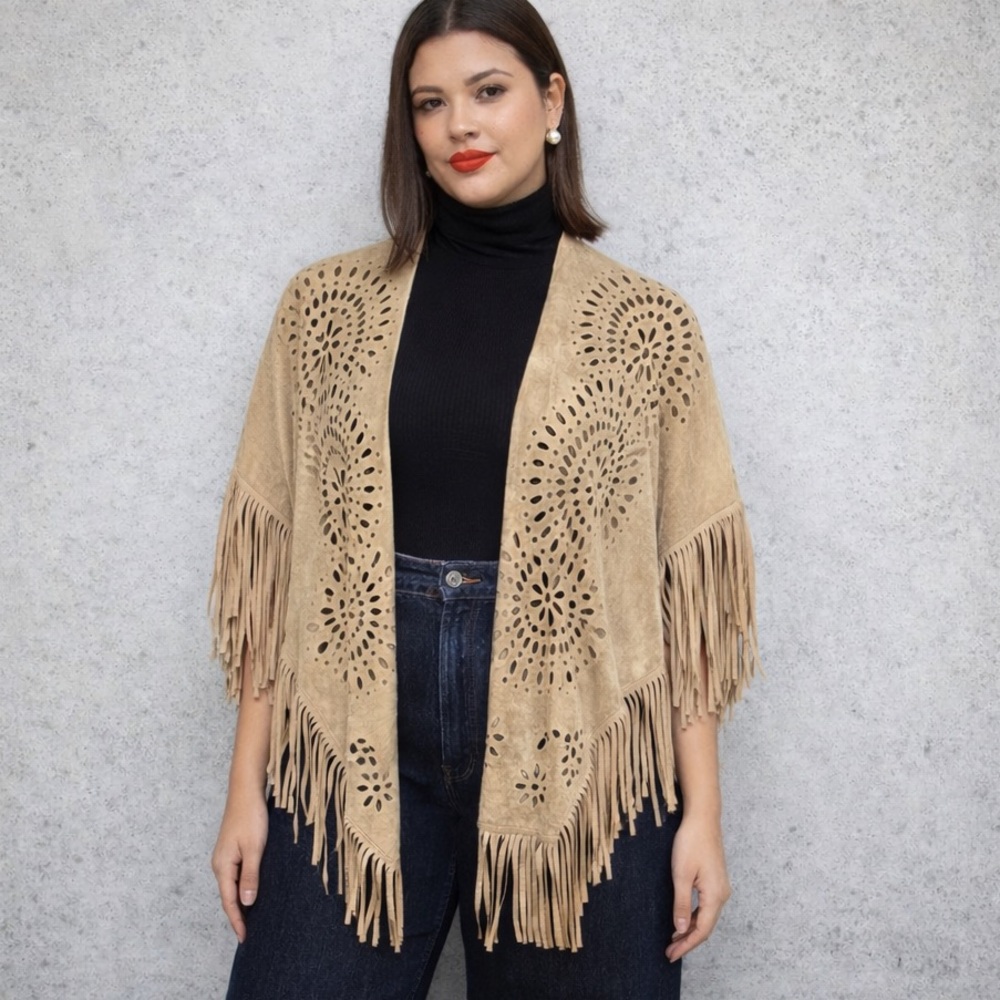 Do Everything In Love Laser Cut  Ruana Poncho Shawl Wrap cover up
